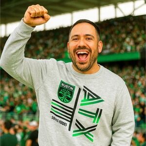 Austin‎ FC Mens Large Sweatshirt ATX Somos Verdes Pullover Crew Neck Soccer Gray